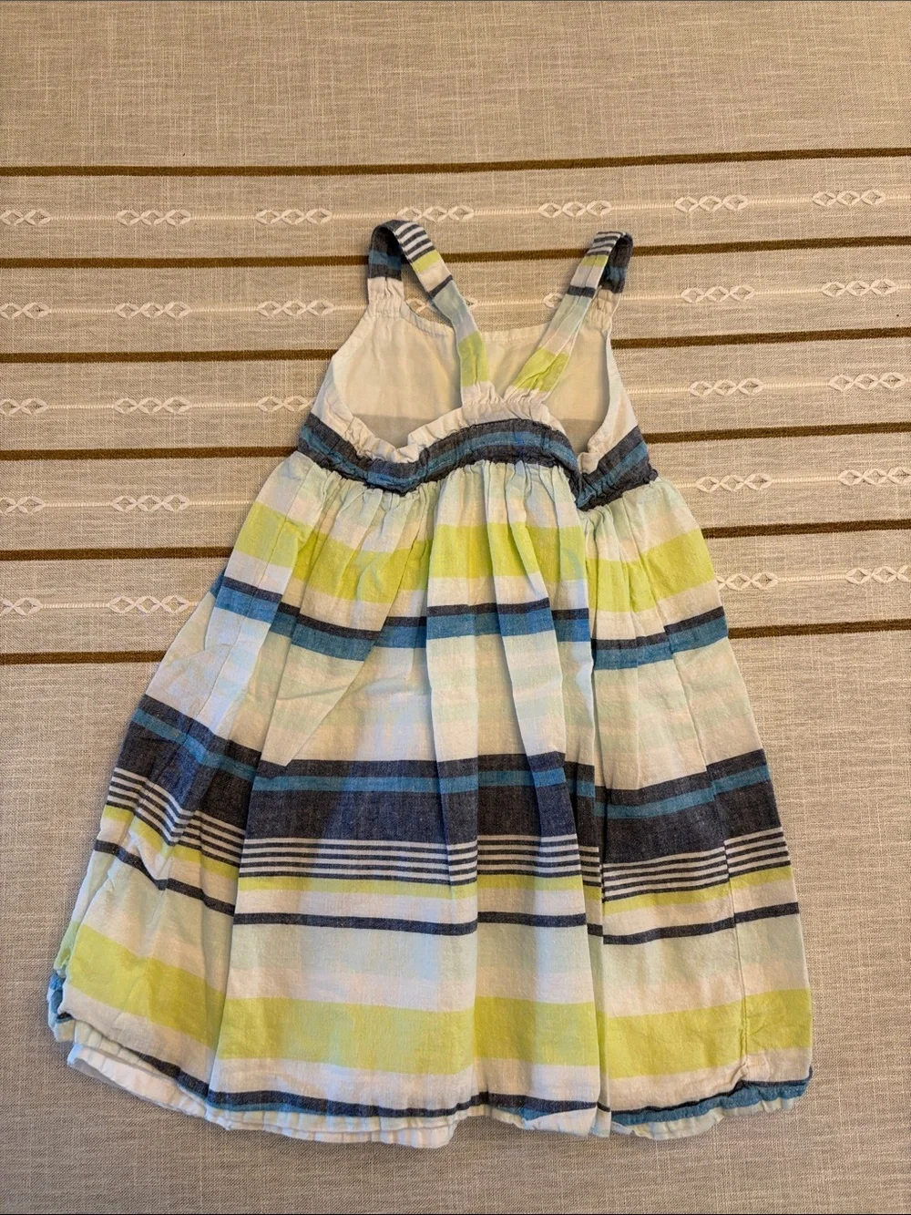 Gymboree Striped Sundress in Blue, Green and White